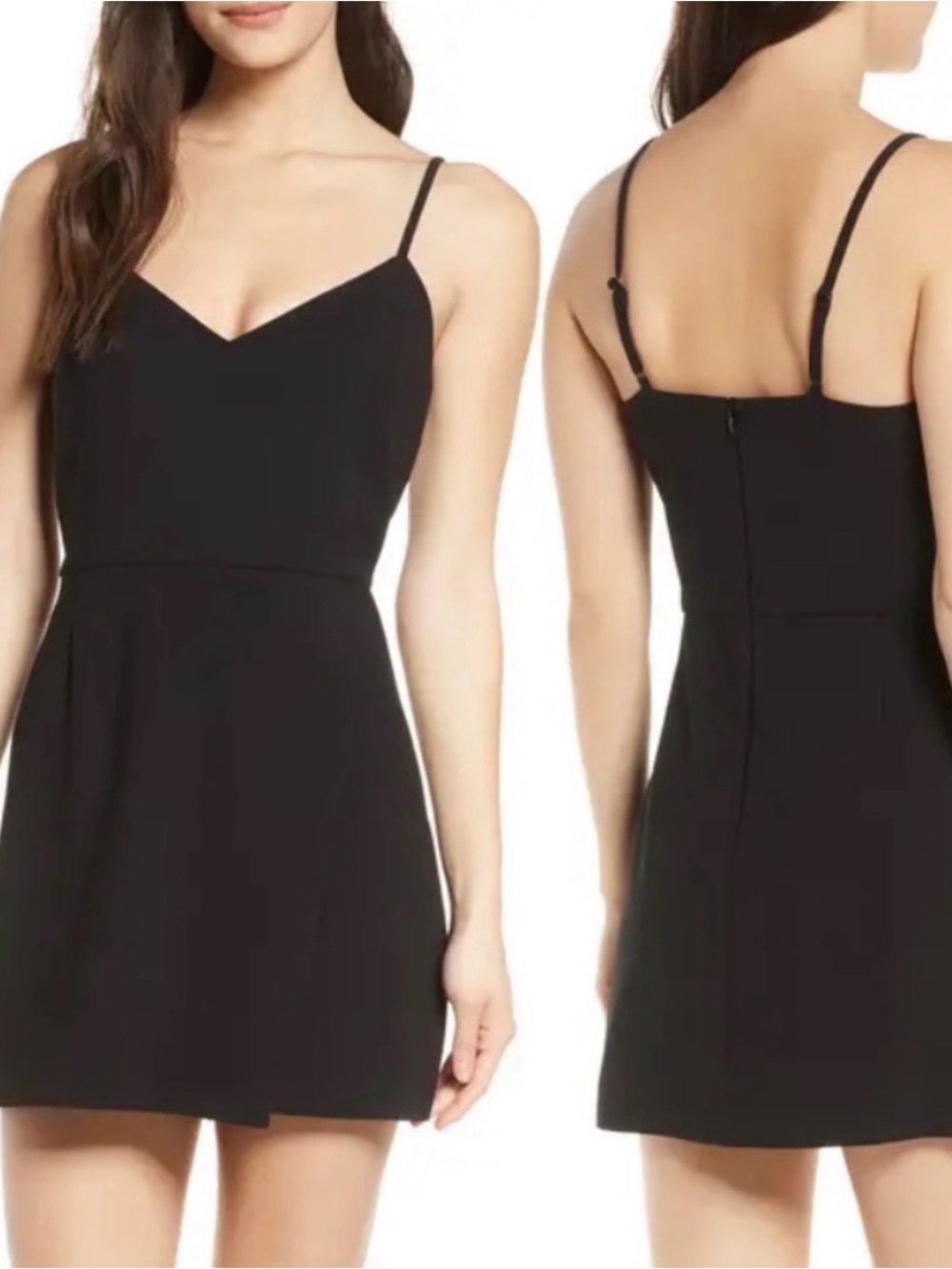 French Connection Black Spaghetti-Strap Mini Dress